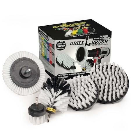 Drill Brush Power Scrubber By Useful Products 5 in W 7 in L Brush, White W-S-E542O-QC-DB